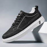 Zapatillas deportivas planas de lino para hombre, de primavera y ocio